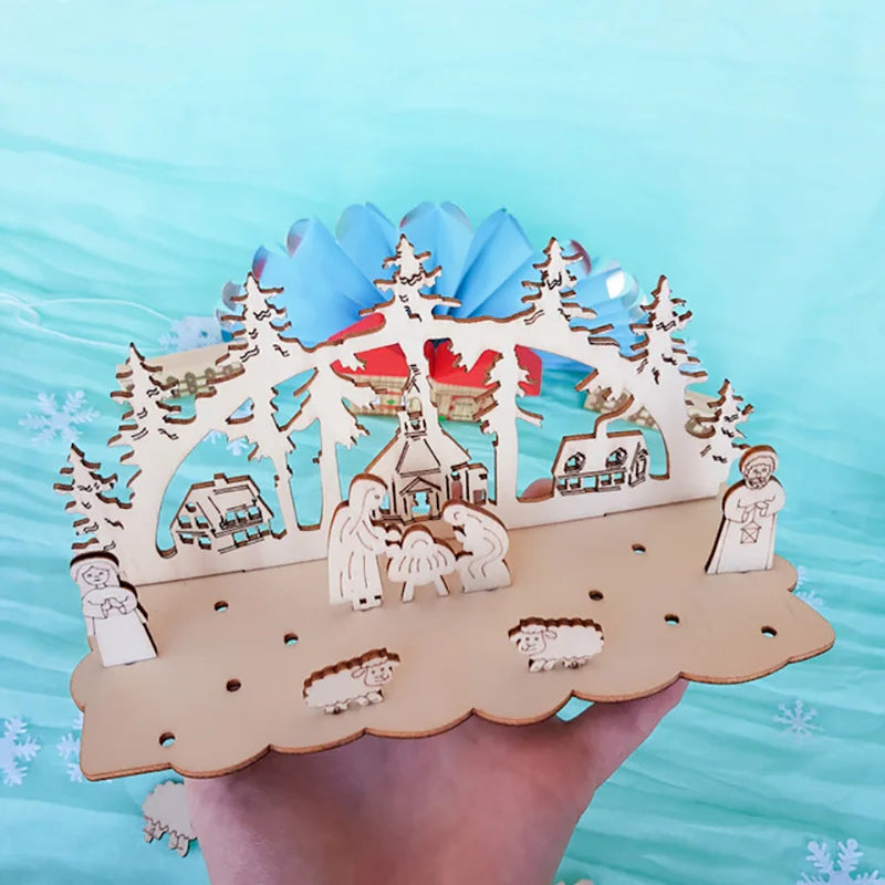 Détail du bonhomme de neige en bois pour décoration intérieure