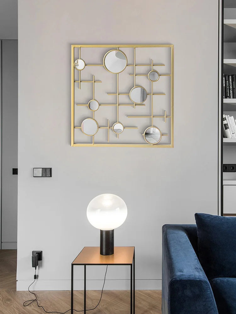 Pendentif mural rond design moderne jaune clair