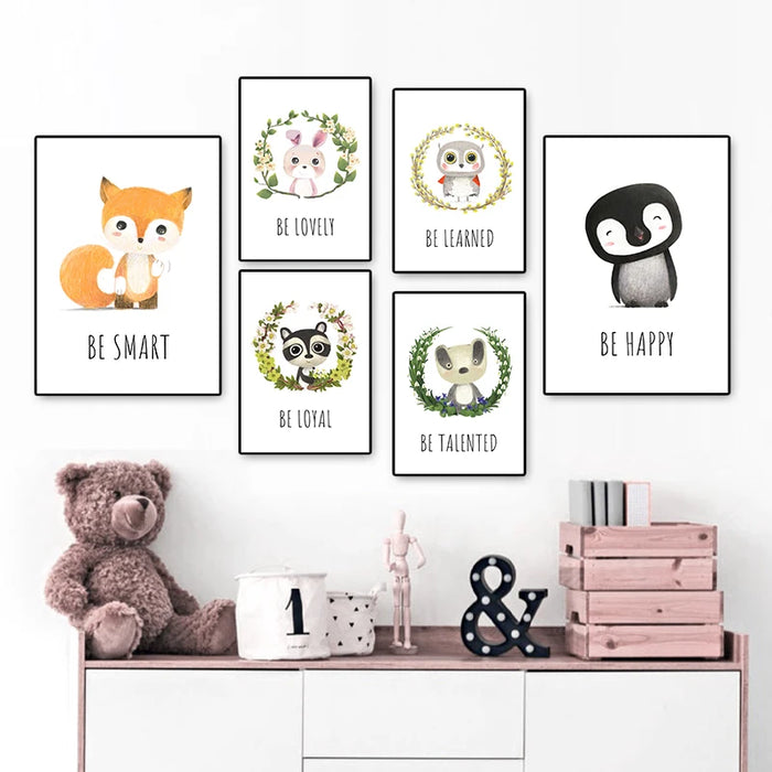 Tableau en toile lapin pour chambre bébé - Décoration murale moderne