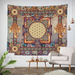 Tapisserie mandala indienne boho abricot