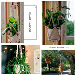 Jardinière en macramé bleu profond accrochée au mur