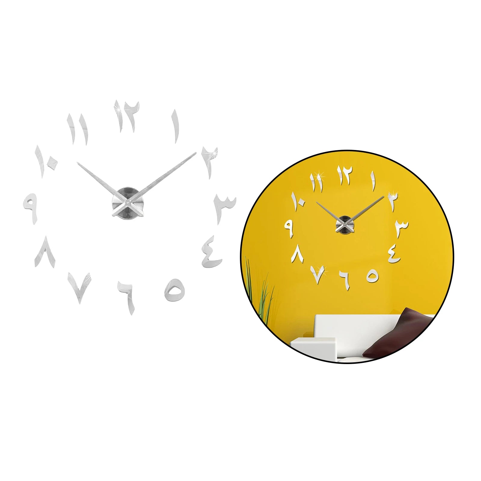 Horloge murale 3D dans une chambre à coucher contemporaine
