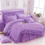 Housse de couette une place dentelle blanche