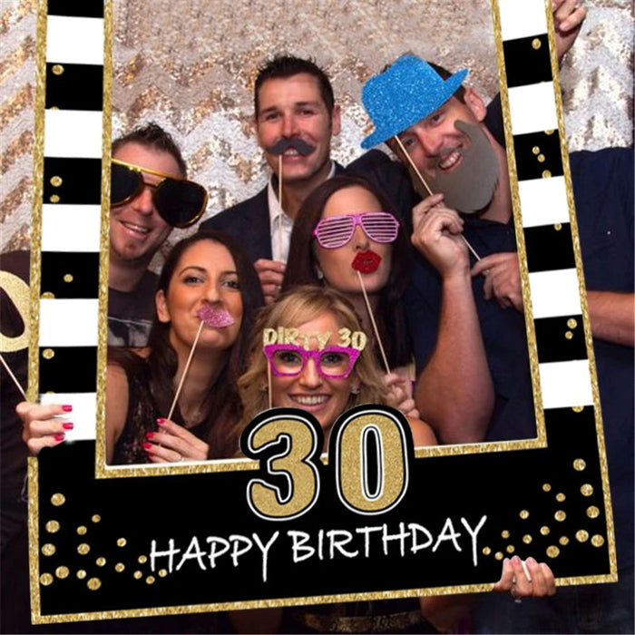 Cadre photo anniversaire en papier beige 48x68 cm
