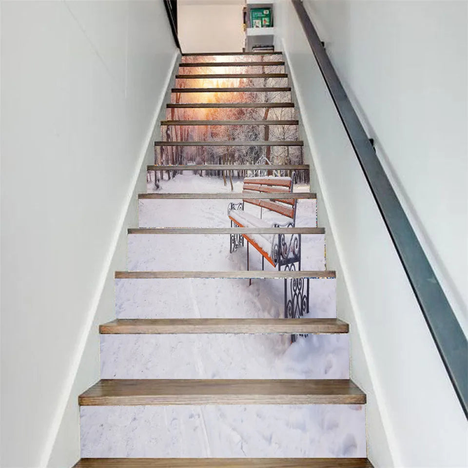 Détail autocollant père Noël escalier - Design classique Noël