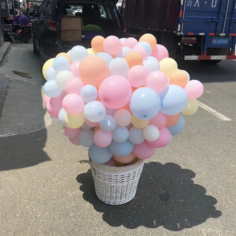 Ballon rond latex rose pour fête enfant
