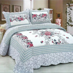 Ensemble couvre-lit matelassé 100% coton patchwork rouge