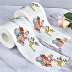 Papier toilette Noël rouge avec père Noël