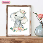 Tableau sans cadre animaux tendres couleur jaune