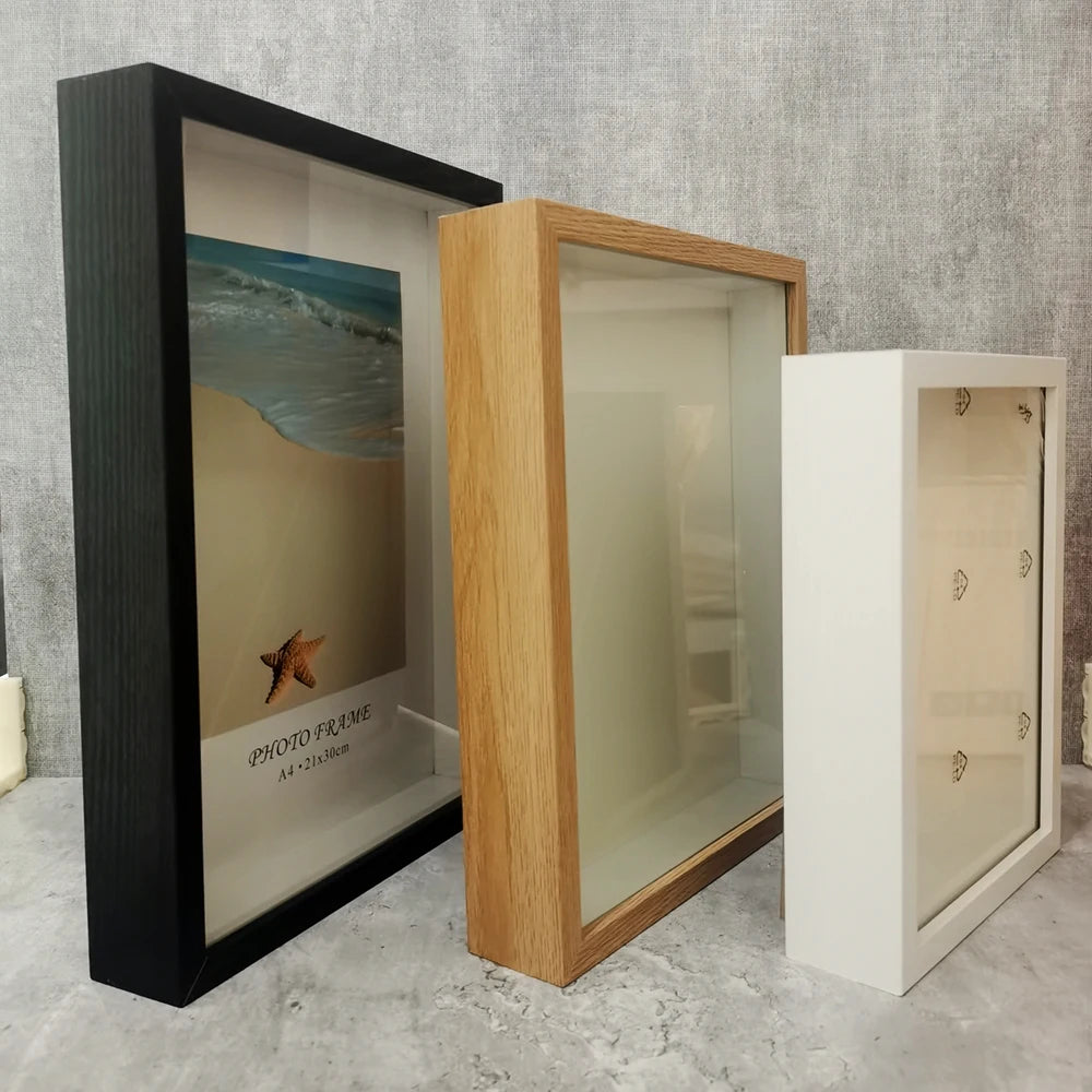 Cadre photo 3D bois bourgogne