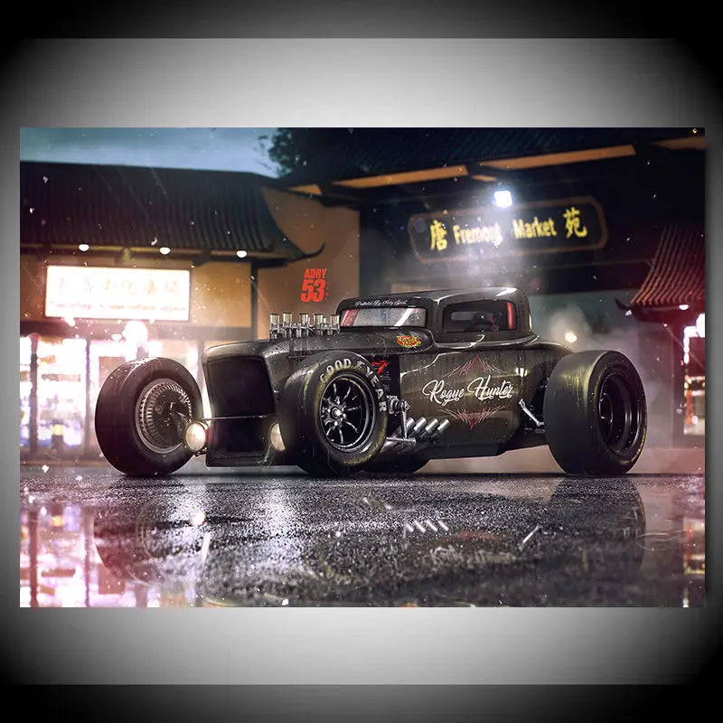 Détail de l'impression voiture sportive vintage déco murale