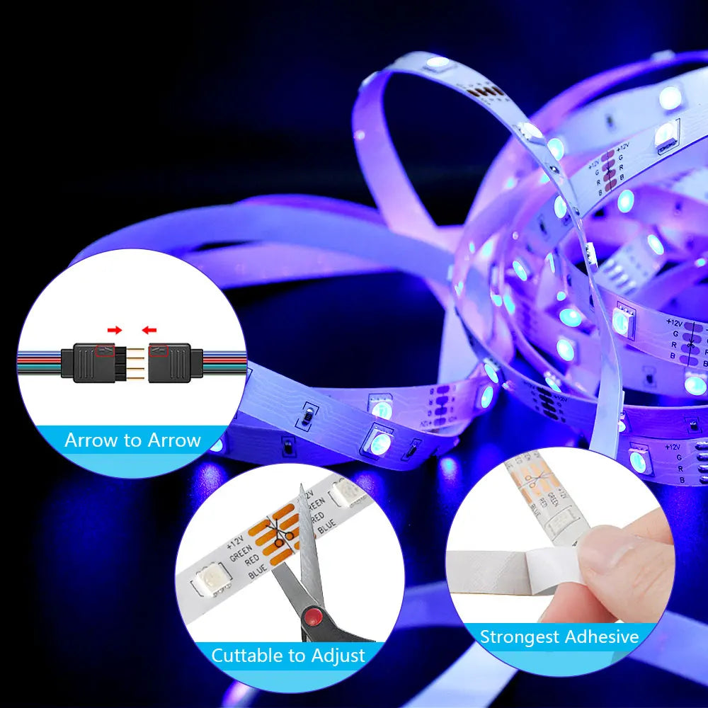 Ruban LED multicolore en action