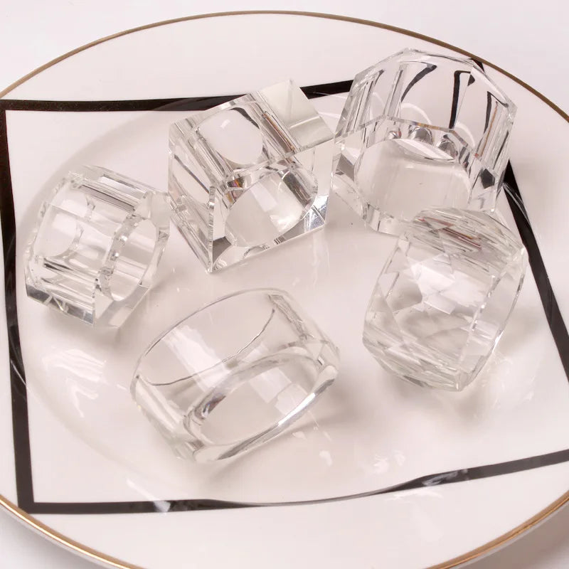 Ensemble de 4 ronds de serviette cristal pour décoration