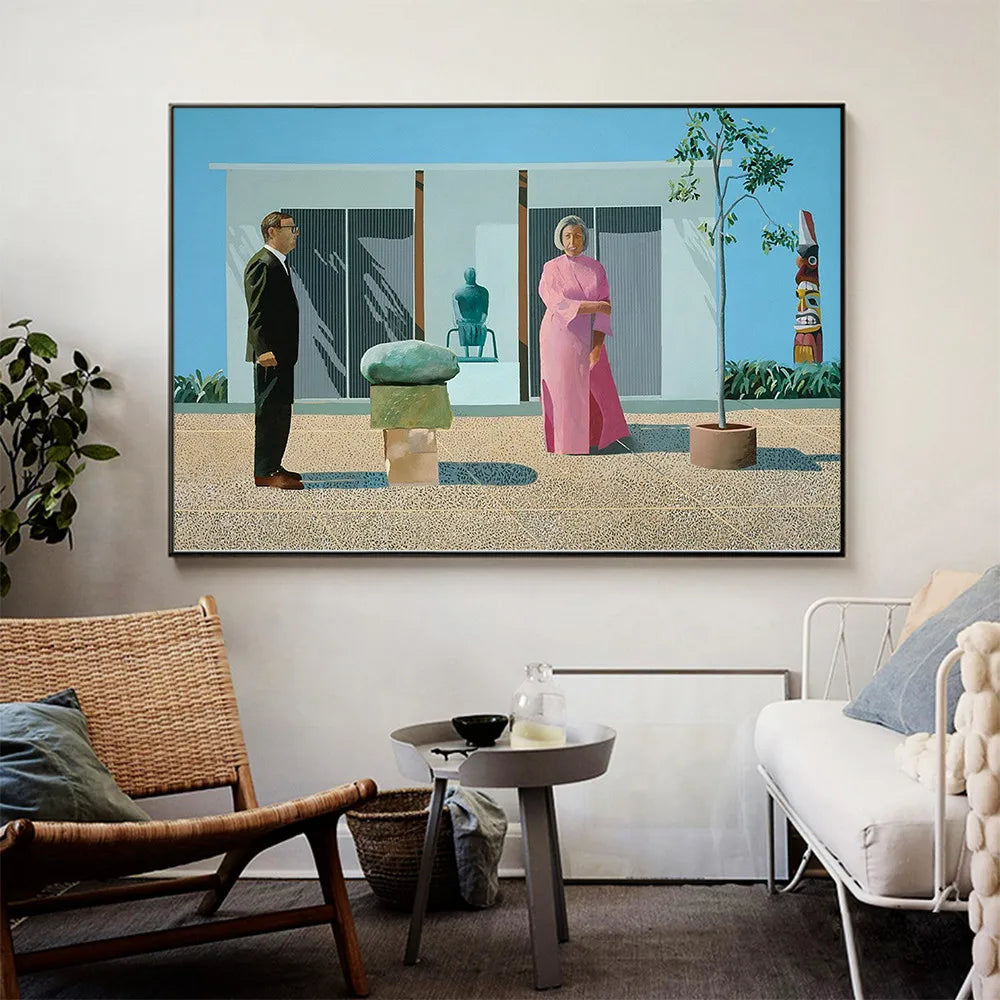 Peinture à l'huile moderne couple d'amoureux sur toile pour décoration murale