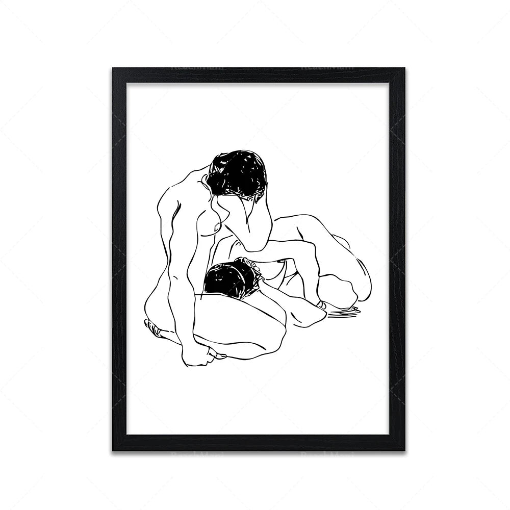 Deux personnes dans une étreinte intime et sensuelle.