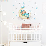 Autocollant mural enfant garçon ours