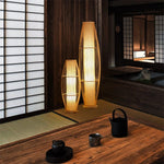 Lampe de chevet en bambou design nordique abat-jour vert