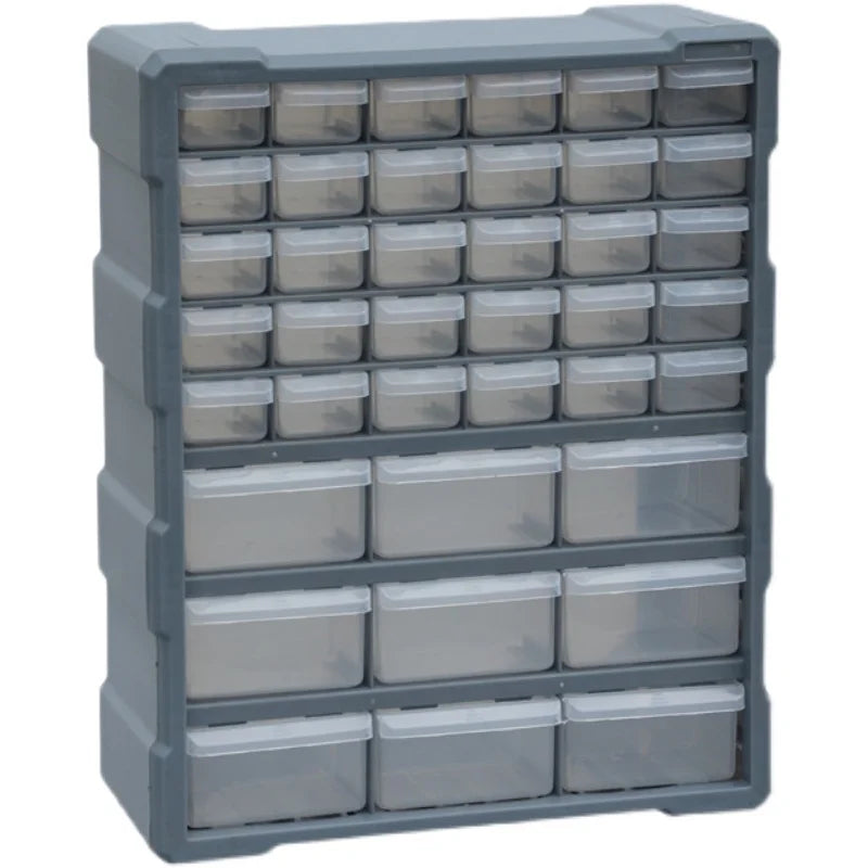 Boîte gris foncé multi-grille sur étagère