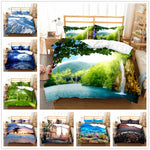 Housse de couette paysage romantique 260x240 cm sur lit