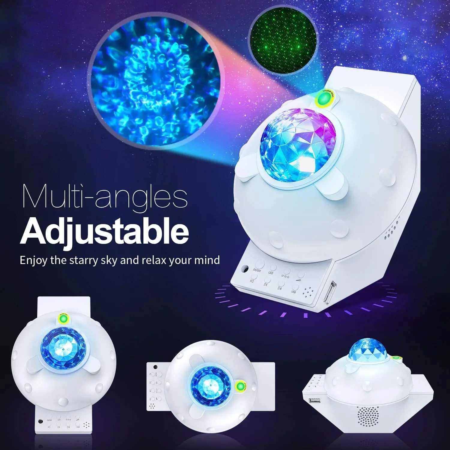 Projecteur LED avec connexion USB et contrôle Bluetooth