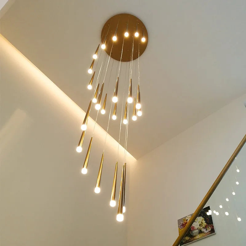 Lustre escalier LED vue de dessous