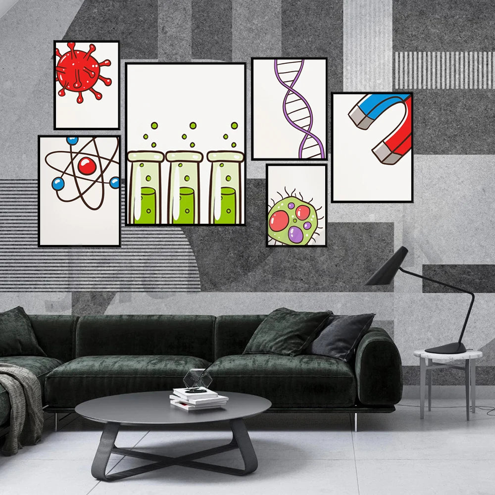 Affiche éducative scientifique avec couleurs vives