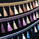 Frange dentelle rideau en polyester multicolore