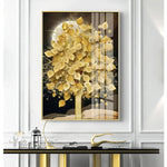 Tableau doré arbre pièces or sans cadre