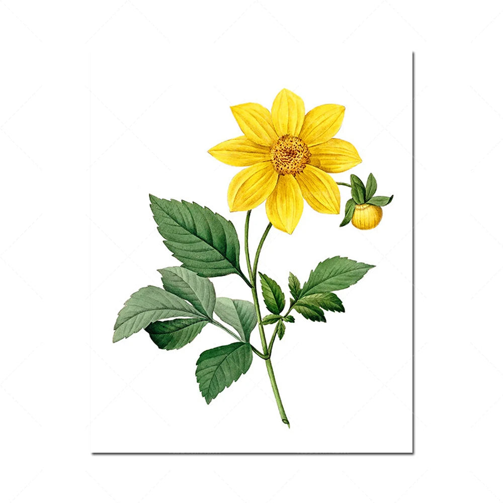 Cette image représente une fleur de tournesol jaune vif avec des feuilles vertes.