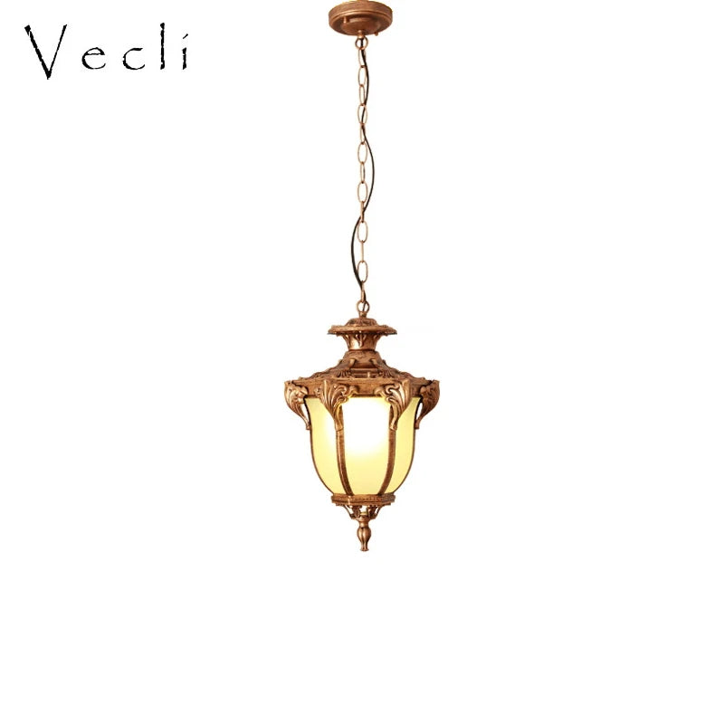 Suspension luminaire étanche extérieur aluminium brun