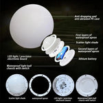 Boule lumineuse LED blanche sur une pelouse