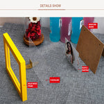 Cadre photo A3 en bois jaune dans une chambre lumineuse