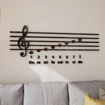 Sticker mural rose notes de piano dans chambre d'enfant