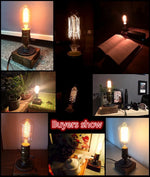 Lampe de table vintage dans un salon avec décoration industrielle