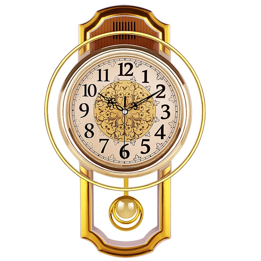 Horloge murale vintage pendule silencieuse rouge