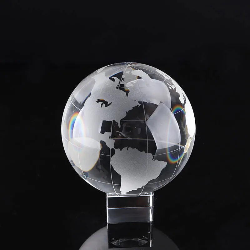 Boule en cristal motif football décoration bureau