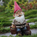 Figurine nain de jardin résine vert 30cm vue face