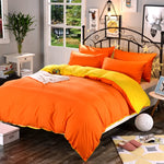 Housse de couette en tissu cryptage couleur unie sur un lit