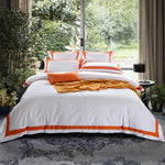 Détail du tissu sergé 600TC de la parure de lit blanche