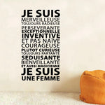 Sticker mural femme français design moderne