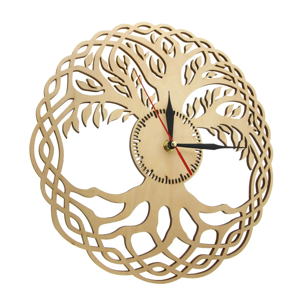 Horloge murale silencieuse quartz bois