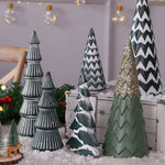 Mini décoration d'arbre de Noël en résine artisanale couleur saphir profond