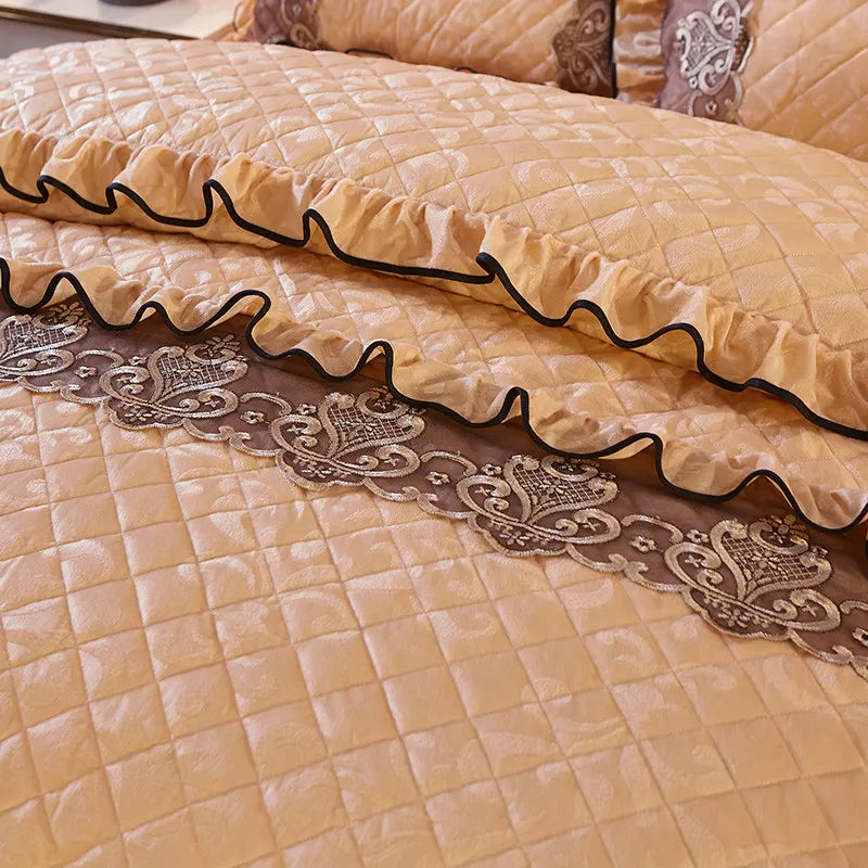 Ensemble complet de la parure de lit dépliée