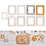Lot de 2 cadres photo résine argent décoration intérieure