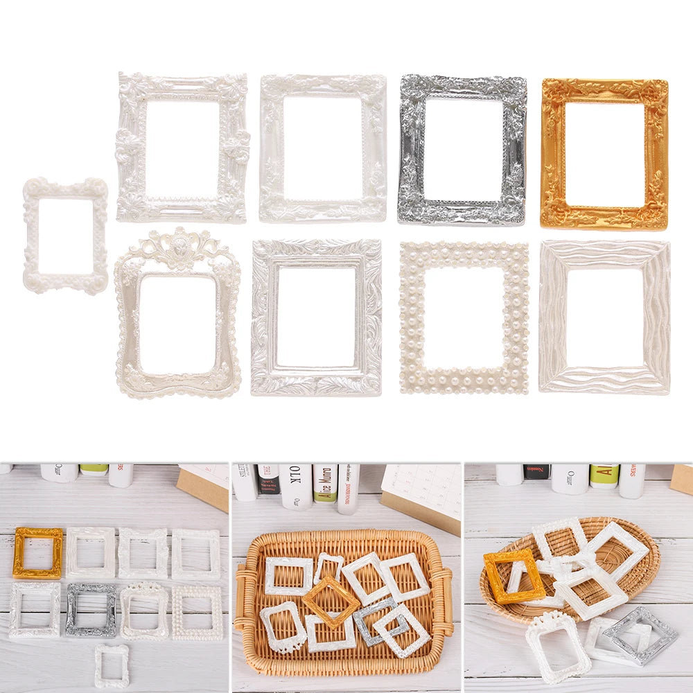 Lot de 2 cadres photo résine argent décoration intérieure