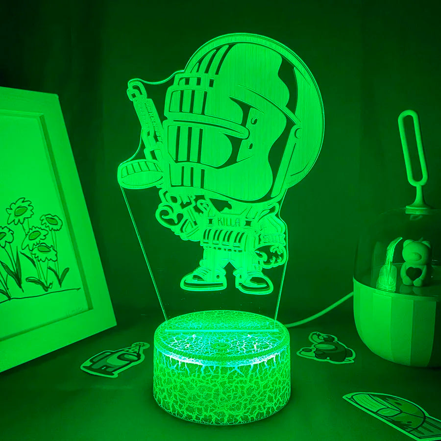 Lampe à lave 3D LED Killa sur bureau gaming