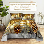 Ensemble complet draps et taies d'oreiller bleus festifs