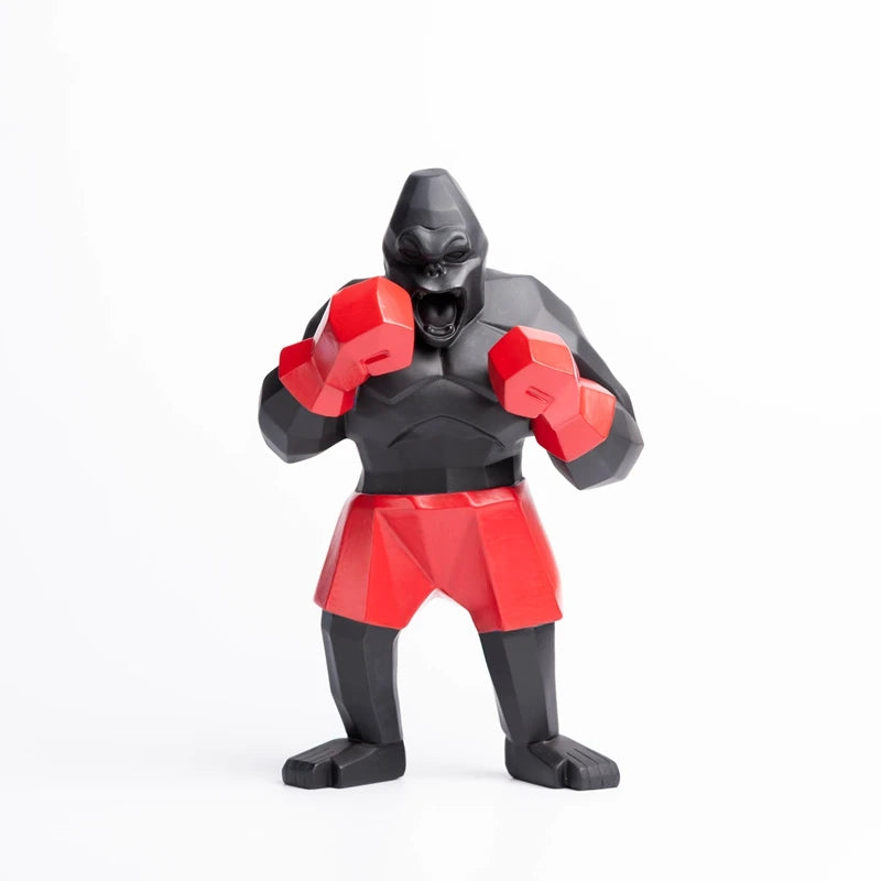 Statue gorille noire géométrique - pièce décorative moderne pour intérieur