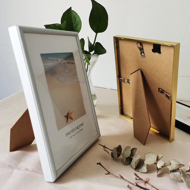 Cadre photo en aluminium jaune pour décoration intérieure