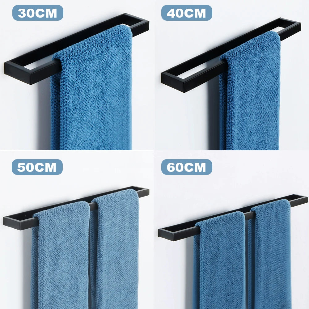 Détail de la finition noire mate du porte-serviettes